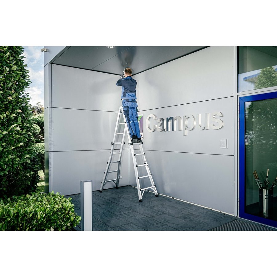 Günzburger Steigtechnik Teleskopleiter 4-teilig ohne Traverse 4x5 Sprossen