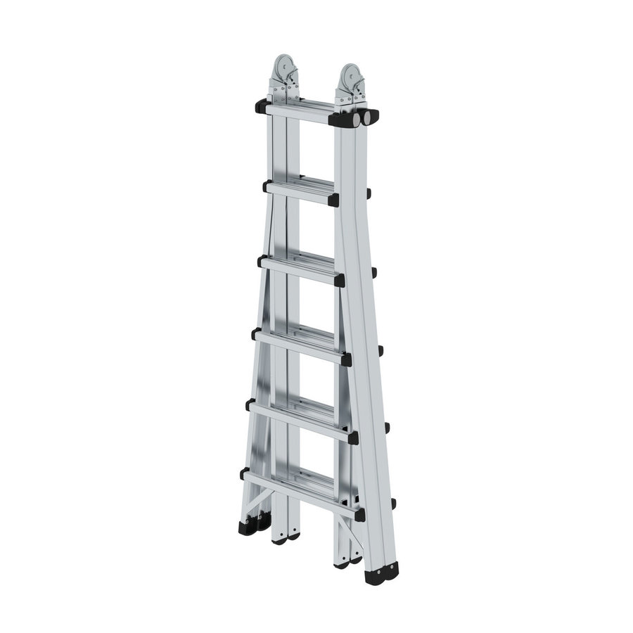 Günzburger Steigtechnik Teleskopleiter 4-teilig ohne Traverse 4x6 Sprossen