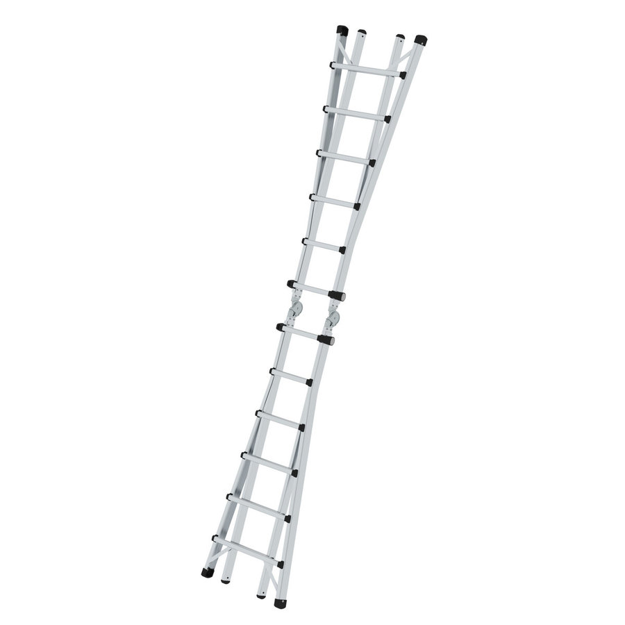 Günzburger Steigtechnik Teleskopleiter 4-teilig ohne Traverse 4x6 Sprossen