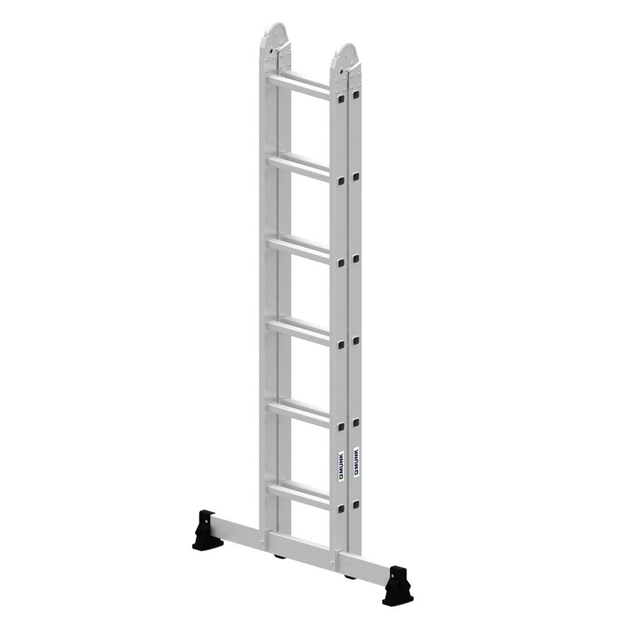 Günzburger Steigtechnik Klappleiter 2-teilig mit nivello®-Traverse 2x6 Sprossen