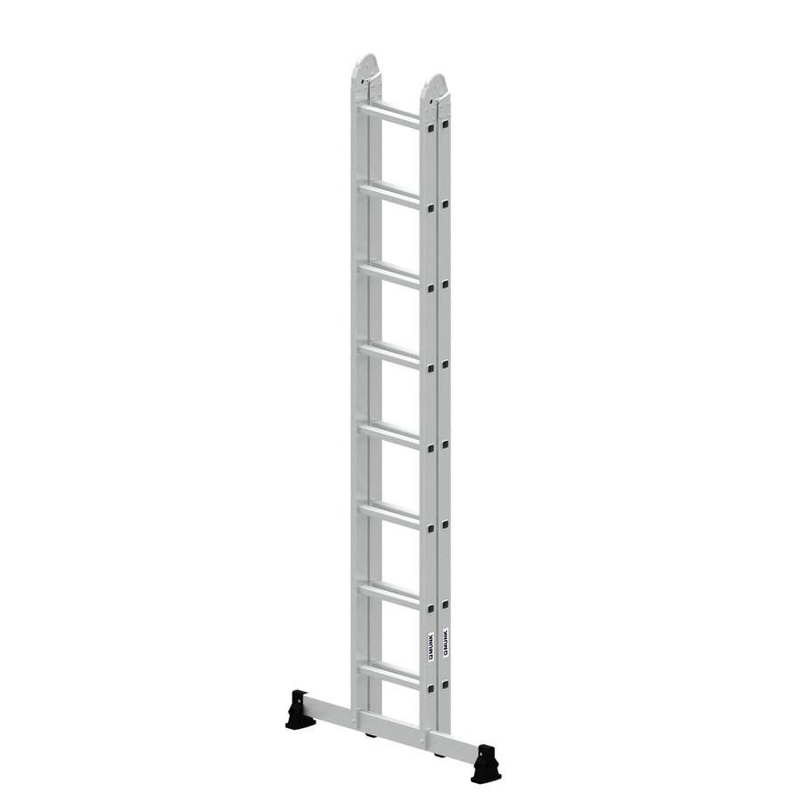 Günzburger Steigtechnik Klappleiter 2-teilig mit nivello®-Traverse 2x8 Sprossen