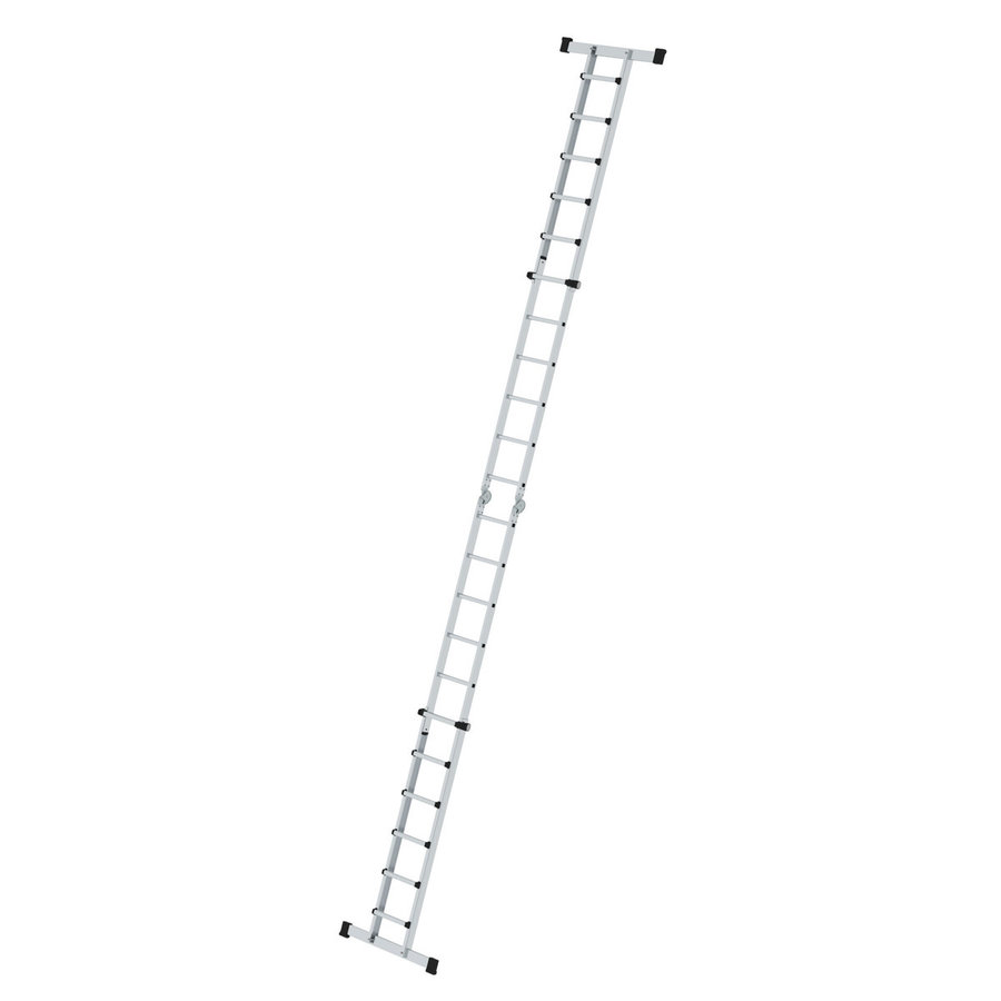 Günzburger Steigtechnik Teleskopleiter 4-teilig mit Traverse 4x6 Sprossen