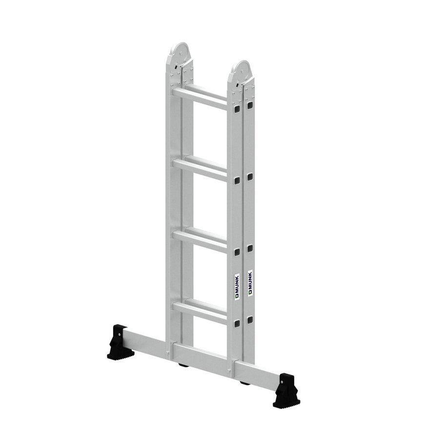 Günzburger Steigtechnik Klappleiter 2-teilig mit nivello®-Traverse 2x4 Sprossen