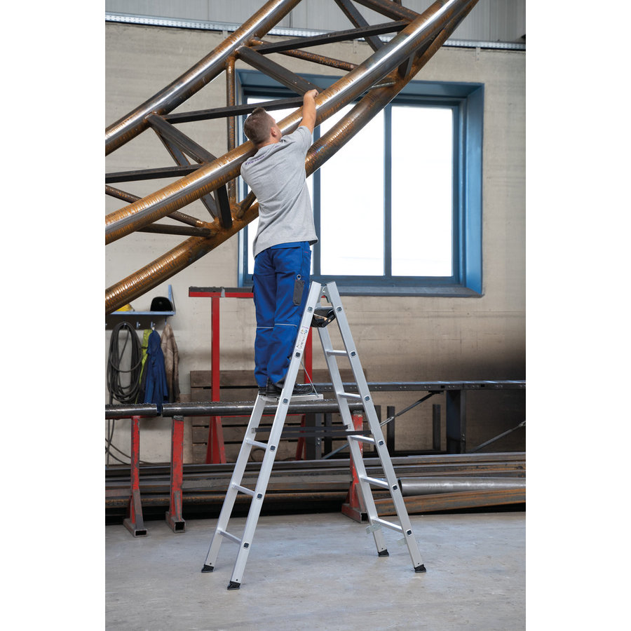 Günzburger Steigtechnik Sprossen-Stehleiter 2x16 Sprossen