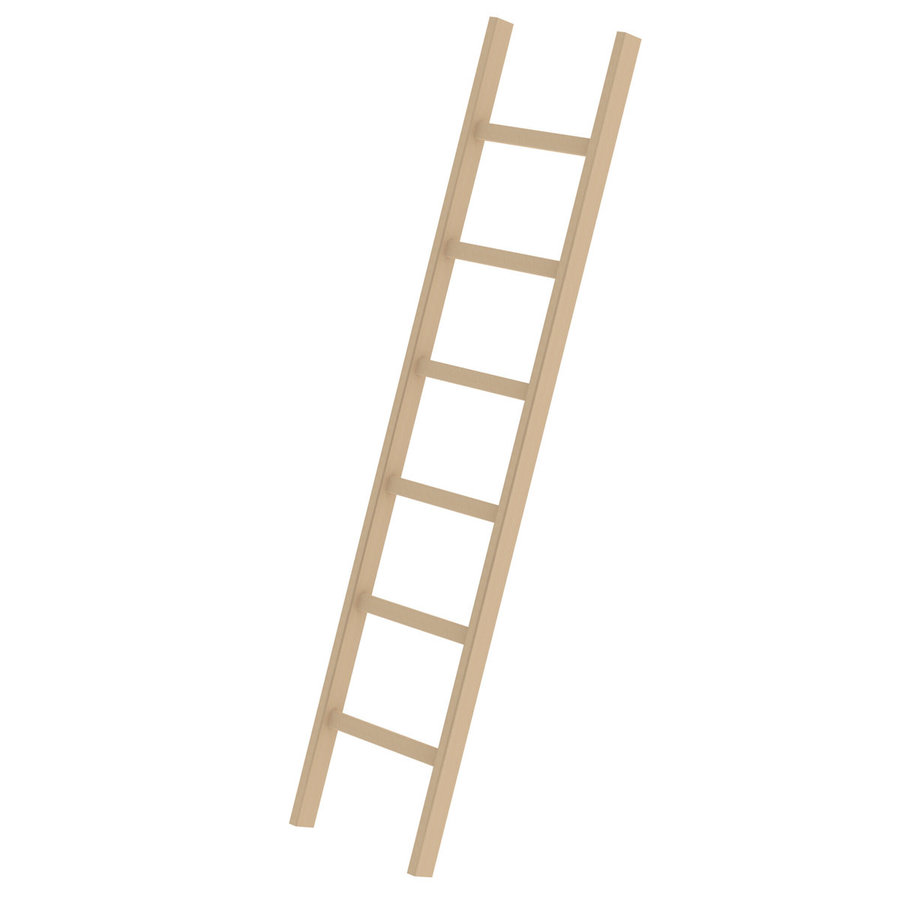 Günzburger Steigtechnik Sprossen-Anlegeleiter Holz ohne Traverse 6 Sprossen