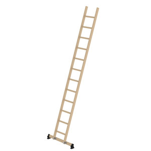 Günzburger Steigtechnik Sprossen-Anlegeleiter Holz nivello®-Traverse