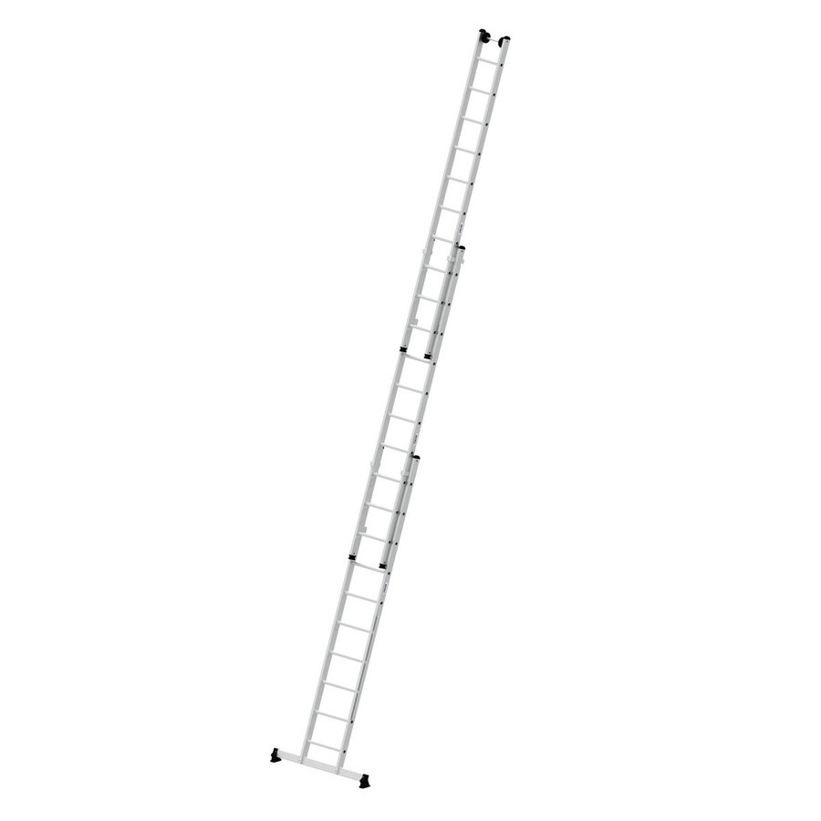 Günzburger Steigtechnik Mehrzweckleiter 3-teilig mit nivello®-Traverse und Wandlaufrollen 3x10 Sprossen