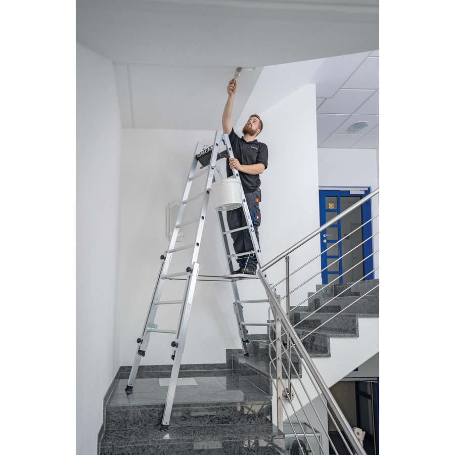 Günzburger Steigtechnik Sprossen-Stehleiter treppengängig 2x5 Sprossen