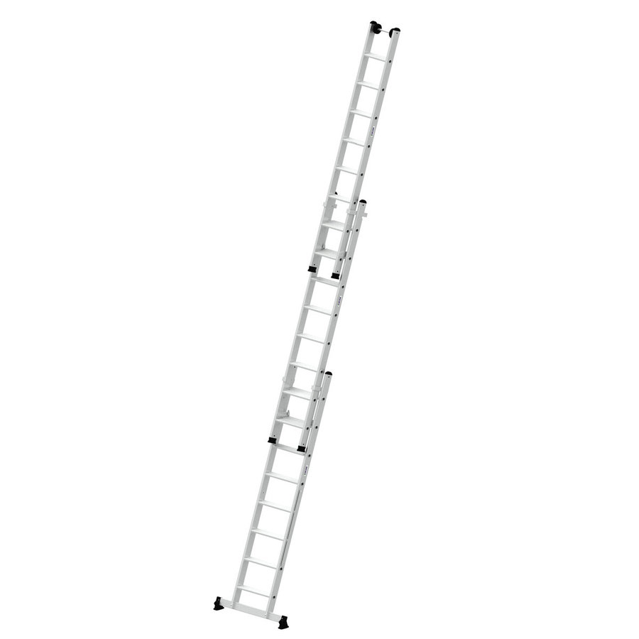 Günzburger Steigtechnik Stufen-Mehrzweckleiter 3-teilig mit nivello®-Traverse 3x8 Stufen