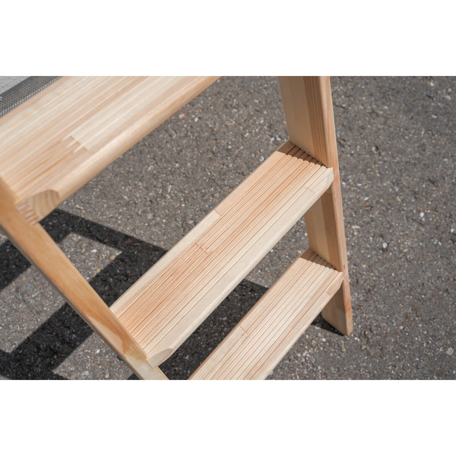 Günzburger Steigtechnik Stufen-Anlegeleiter Holz ohne Traverse 6 Stufen
