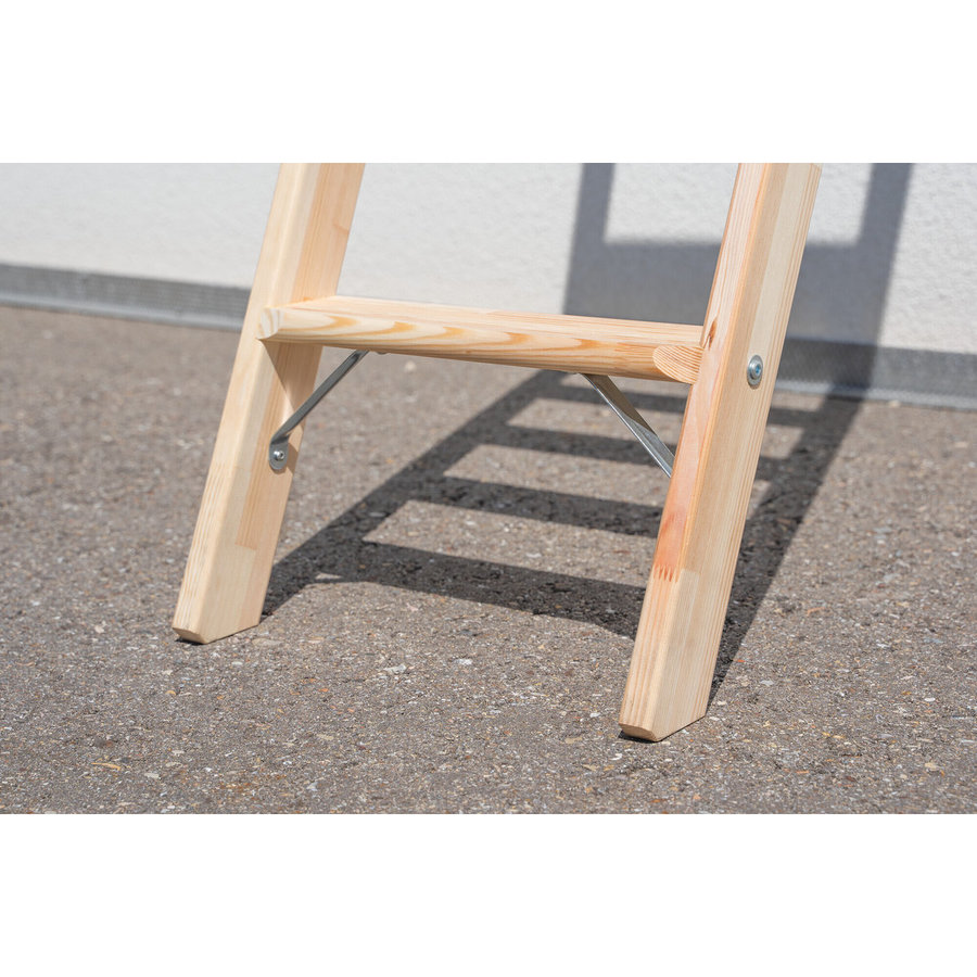Günzburger Steigtechnik Stufen-Anlegeleiter Holz ohne Traverse 8 Stufen