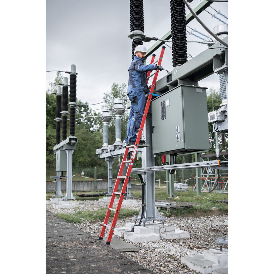 Günzburger Steigtechnik Sprossen-Anlegeleiter GFK/Alu ohne Traverse 6 Sprossen