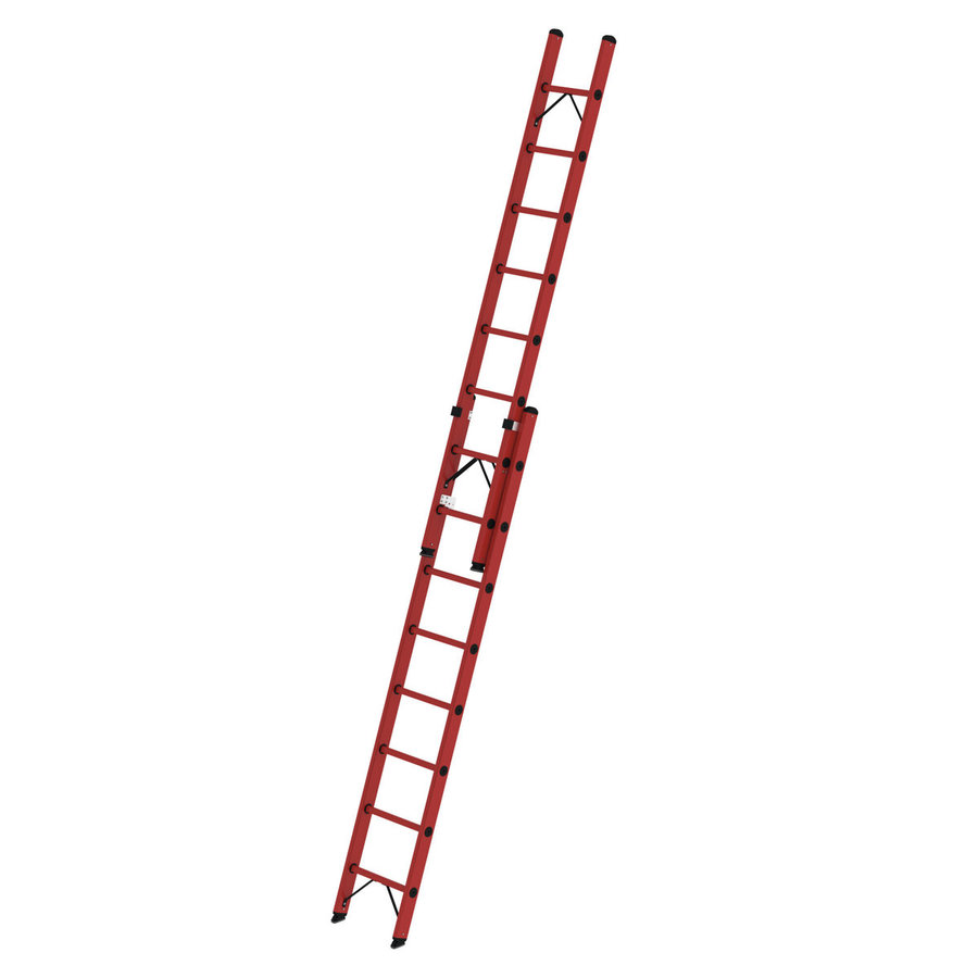 Günzburger Steigtechnik Sprossen-Schiebeleiter GFK 2-teilig ohne Traverse 2x8 Sprossen