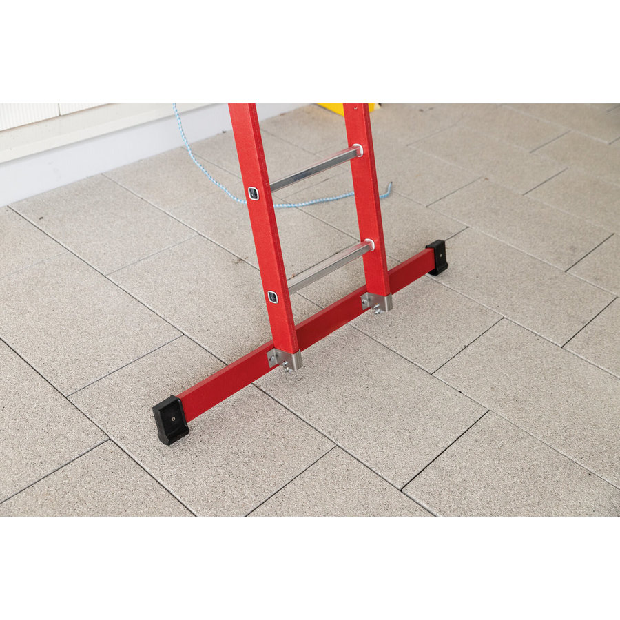 Günzburger Steigtechnik Sprossen-Anlegeleiter GFK/Alu mit Traverse 14 Sprossen