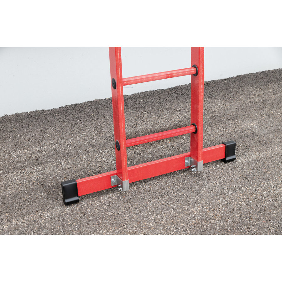 Günzburger Steigtechnik Sprossen-Anlegeleiter GFK mit Traverse 12 Sprossen