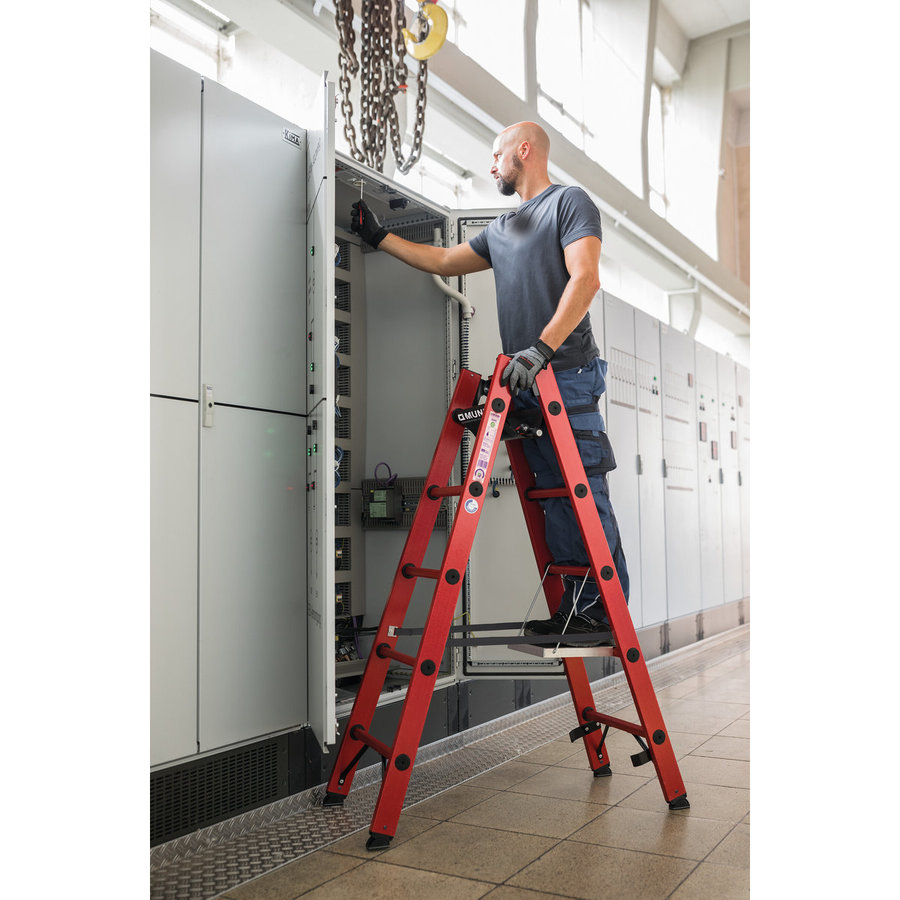 Günzburger Steigtechnik Sprossen-Stehleiter GFK 2x14 Sprossen
