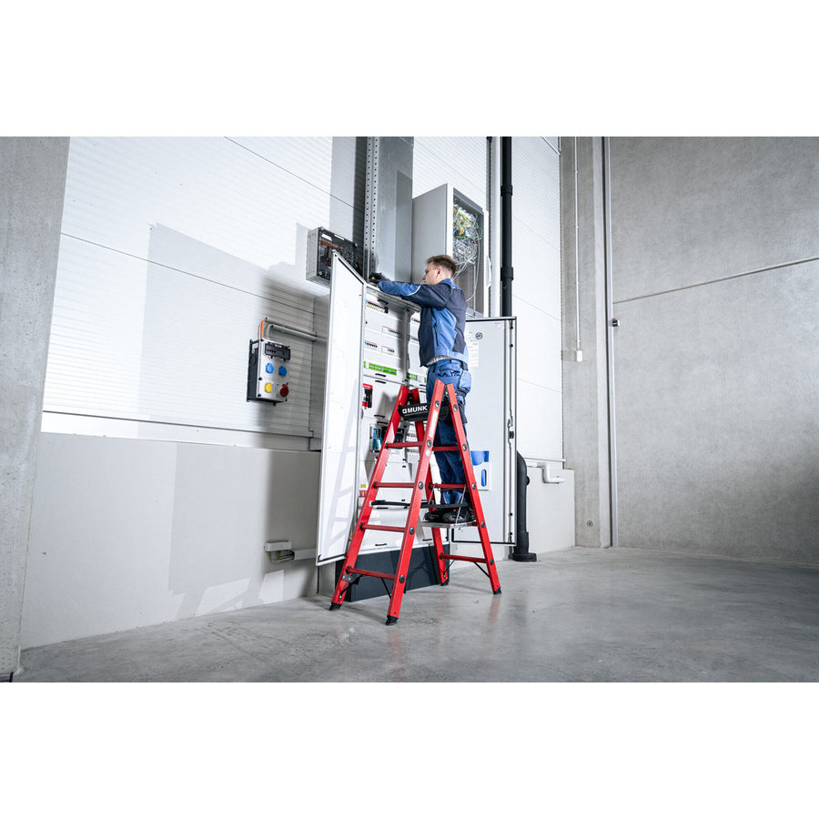 Günzburger Steigtechnik Sprossen-Stehleiter GFK 2x14 Sprossen