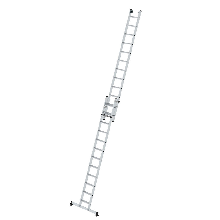Günzburger Steigtechnik Stufen-Seilzugleiter 2-teilig mit nivello® Traverse 2x12 Stufen