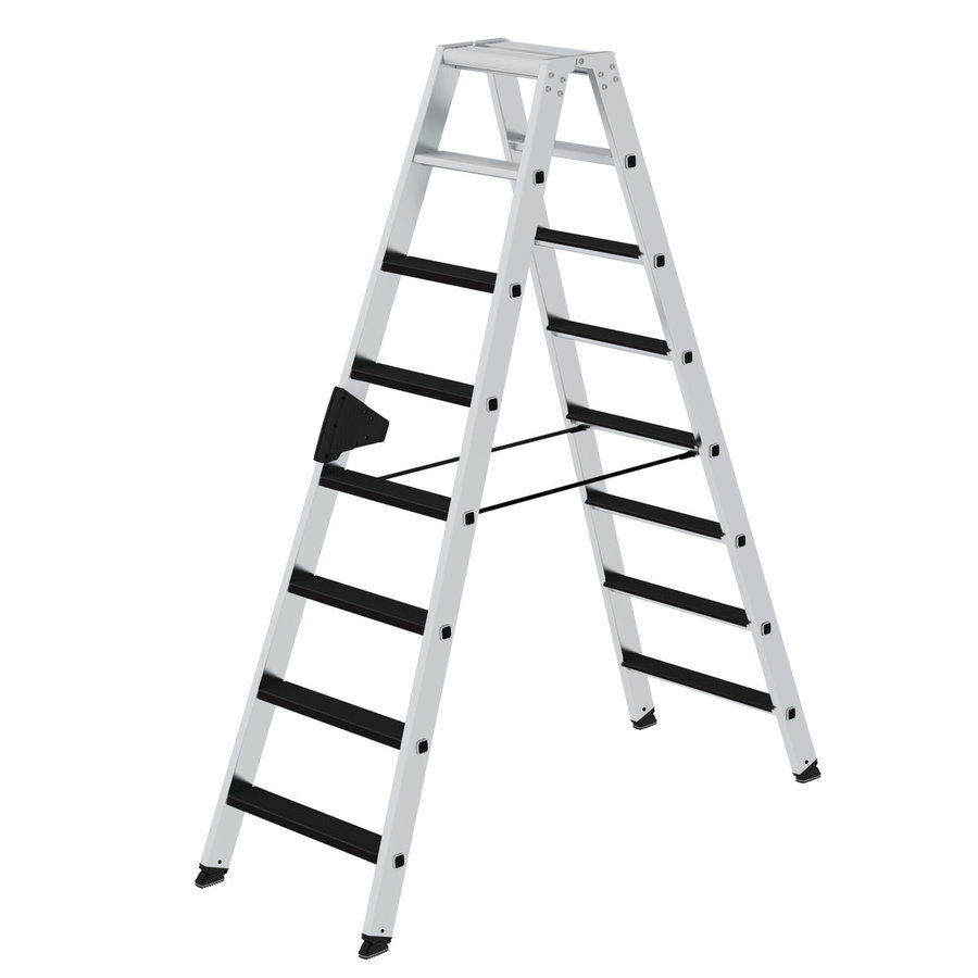 Günzburger Steigtechnik Stufen-Stehleiter beidseitig begehbar mit clip-step 2x8 Stufen