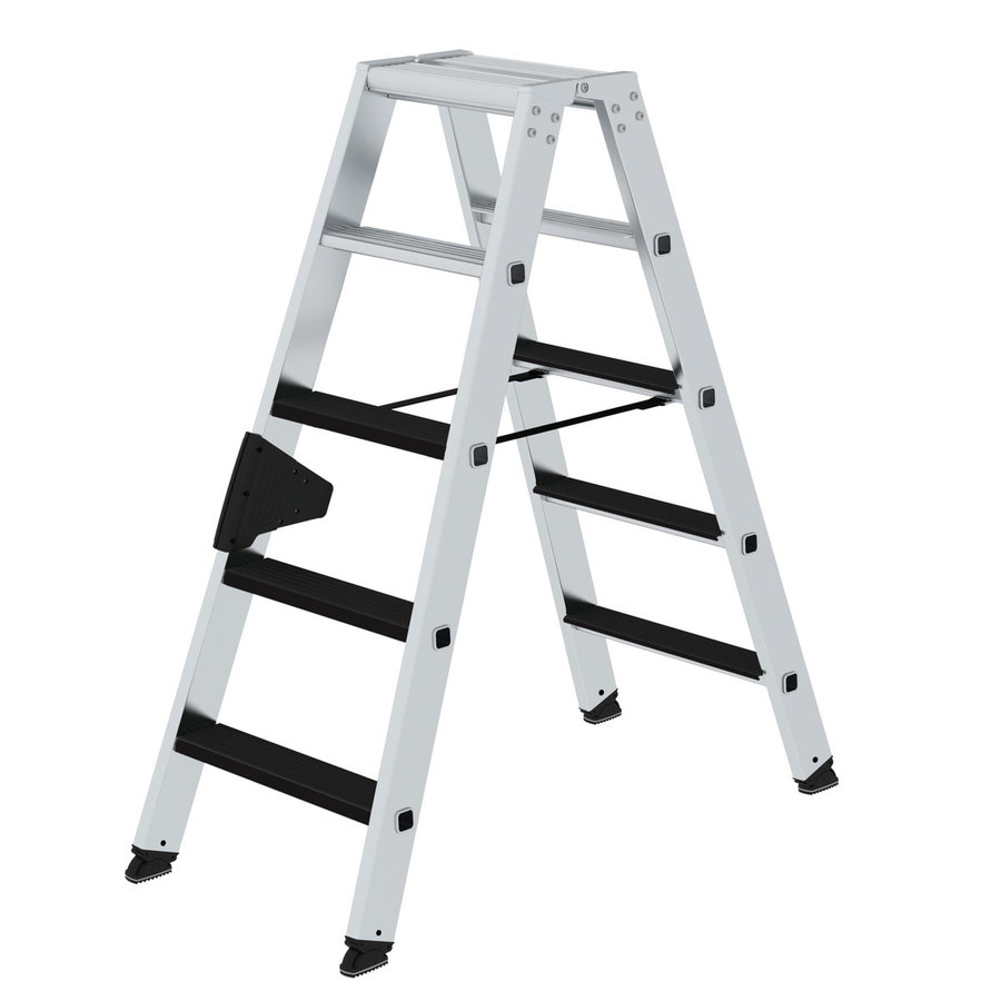 Günzburger Steigtechnik Stufen-Stehleiter beidseitig begehbar mit clip-step 2x5 Stufen