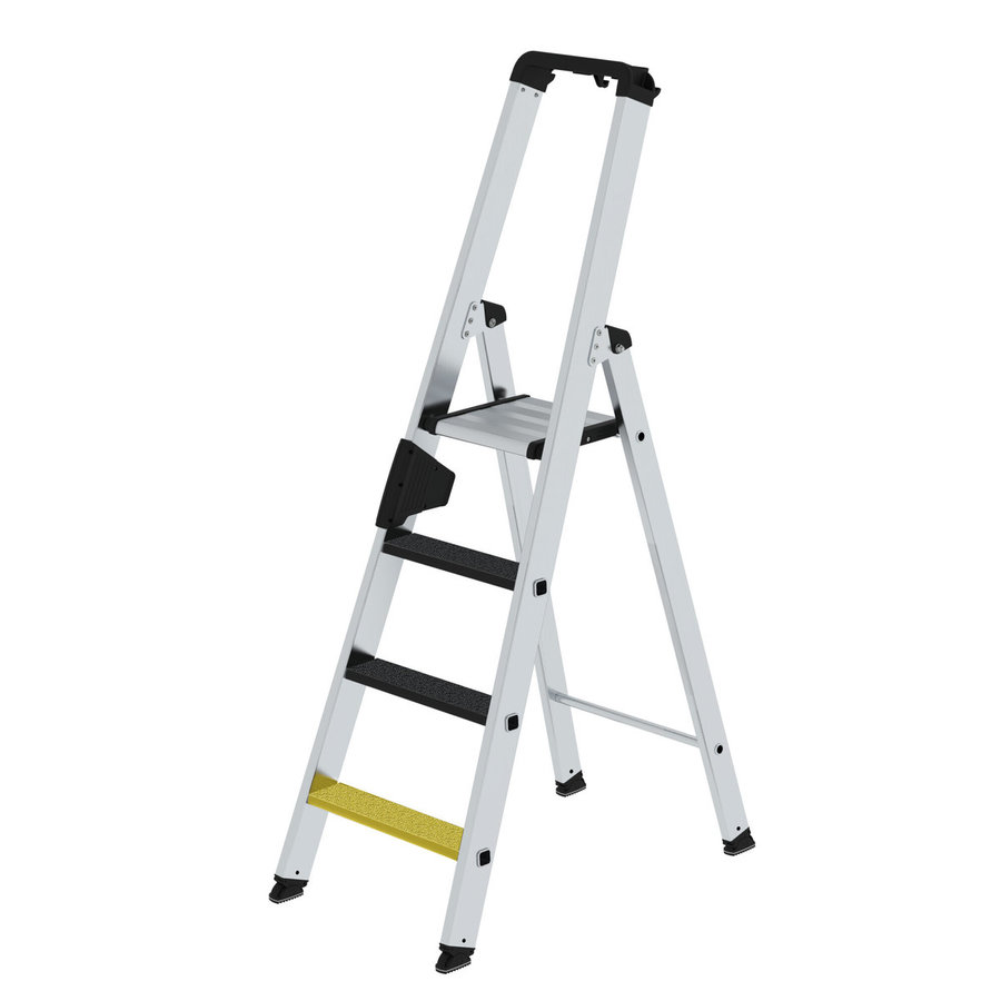 Günzburger Steigtechnik Stufen-Stehleiter einseitig begehbar mit clip-step R13 4 Stufen