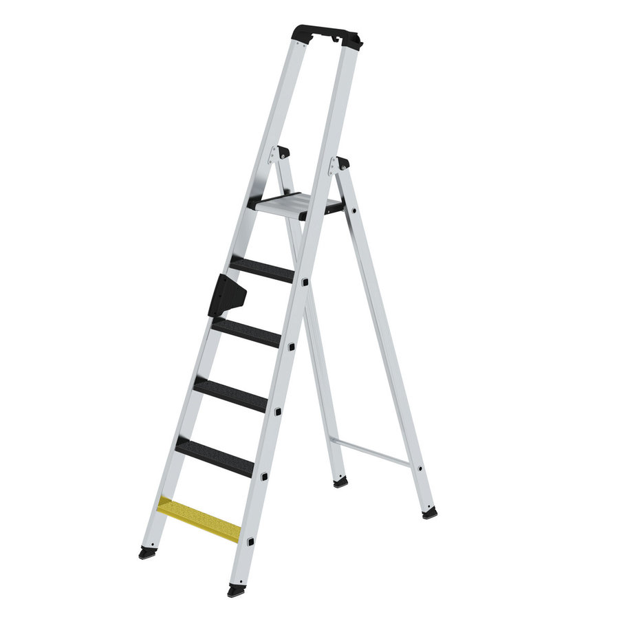 Günzburger Steigtechnik Stufen-Stehleiter einseitig begehbar mit clip-step R13 6 Stufen