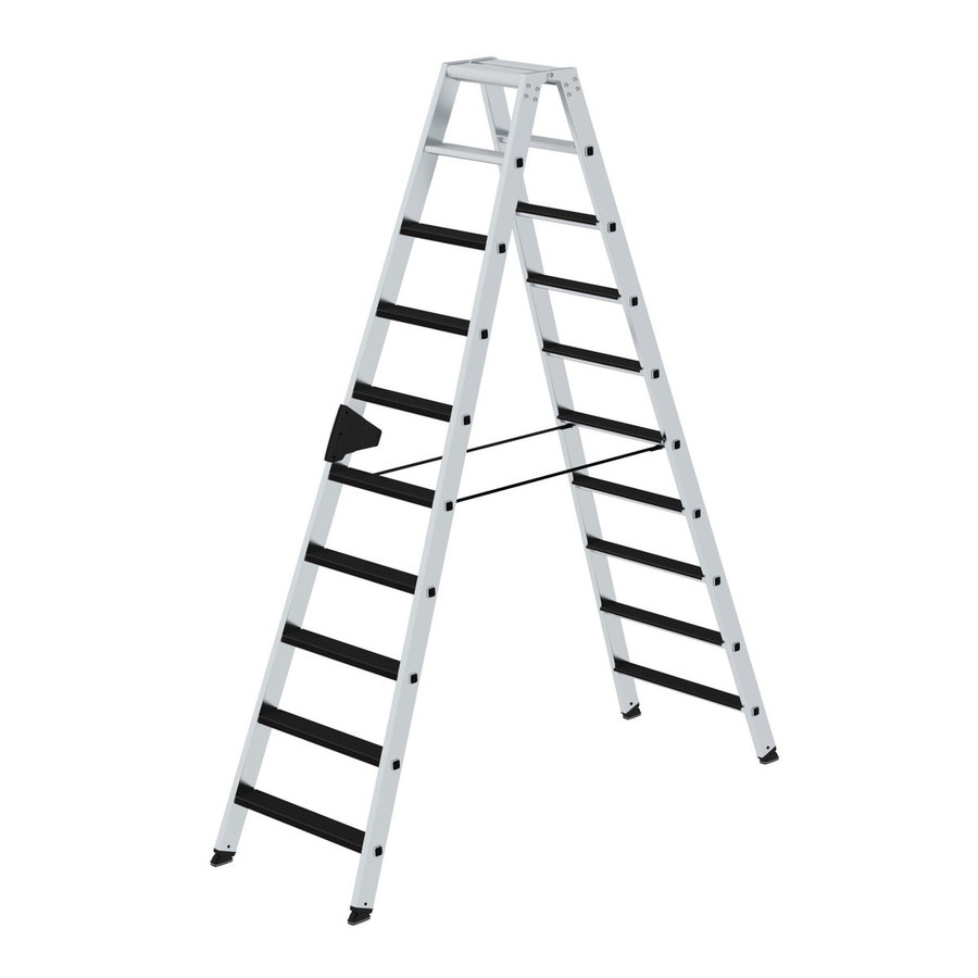 Günzburger Steigtechnik Stufen-Stehleiter beidseitig begehbar mit clip-step 2x10 Stufen