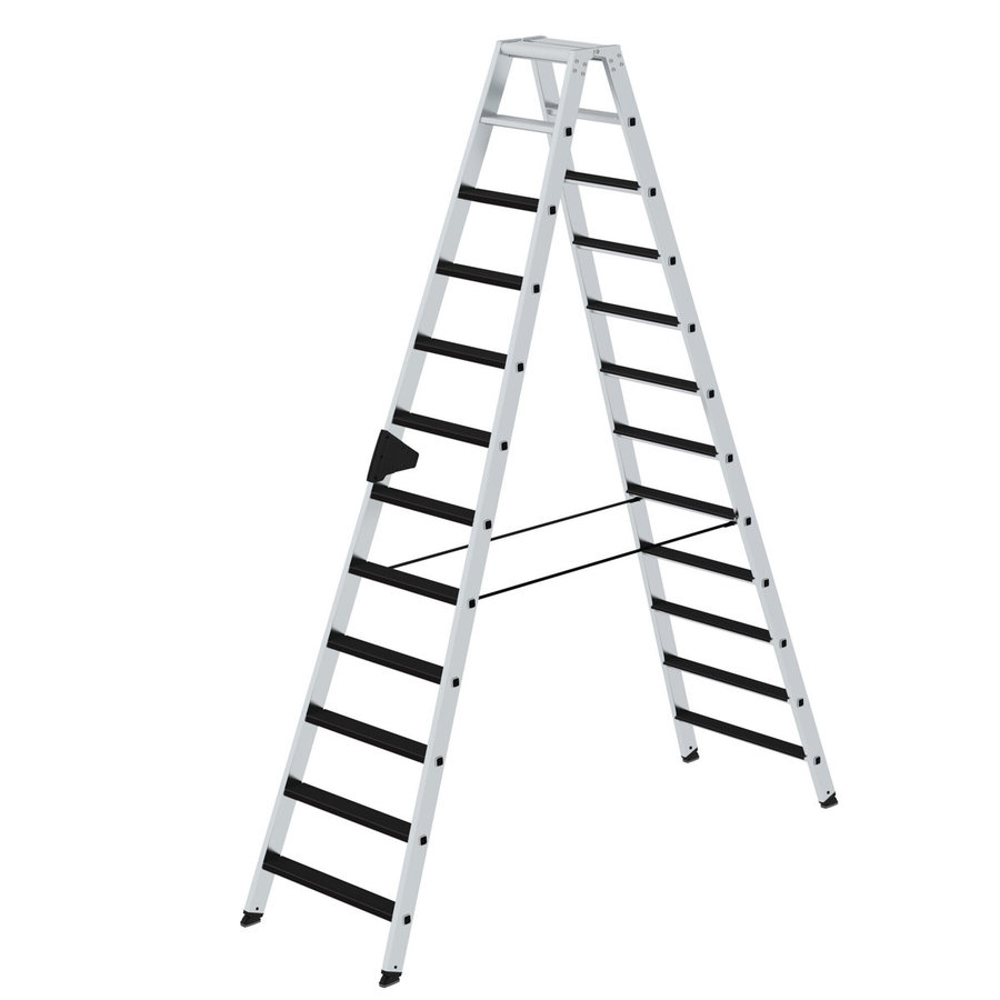 Günzburger Steigtechnik Stufen-Stehleiter beidseitig begehbar mit clip-step 2x12 Stufen