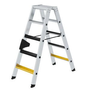 Günzburger Steigtechnik Stufen-Stehleiter beidseitig begehbar mit clip-step R13