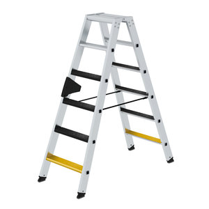 Günzburger Steigtechnik Stufen-Stehleiter beidseitig begehbar mit clip-step R13