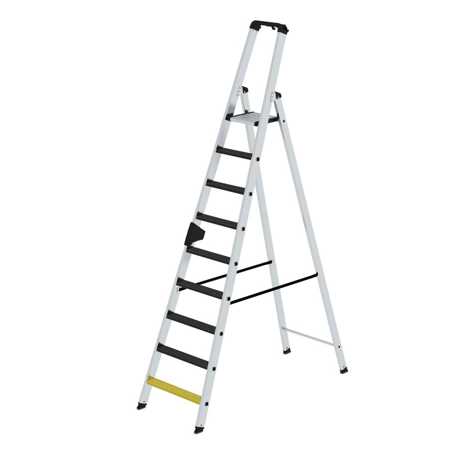 Günzburger Steigtechnik Stufen-Stehleiter einseitig begehbar mit clip-step R13 9 Stufen