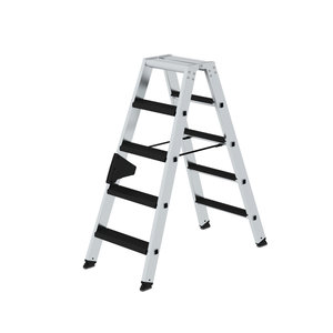 Günzburger Steigtechnik Stufen-Stehleiter beidseitig begehbar mit clip-step relax