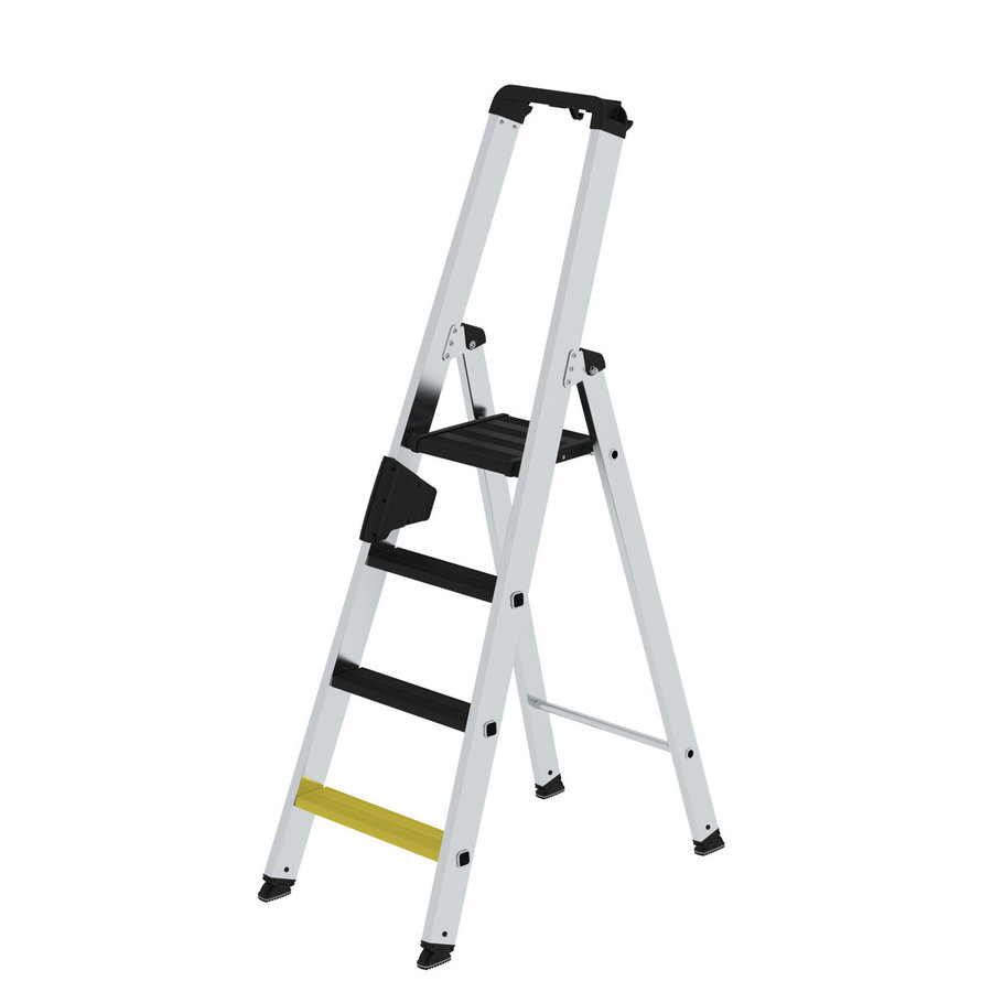 Günzburger Steigtechnik Stufen-Stehleiter 250 kg einseitig begehbar mit clip-step R13 4 Stufen