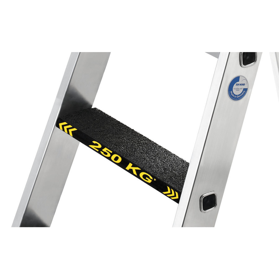 Günzburger Steigtechnik Stufen-Stehleiter 250 kg einseitig begehbar mit clip-step R13 5 Stufen