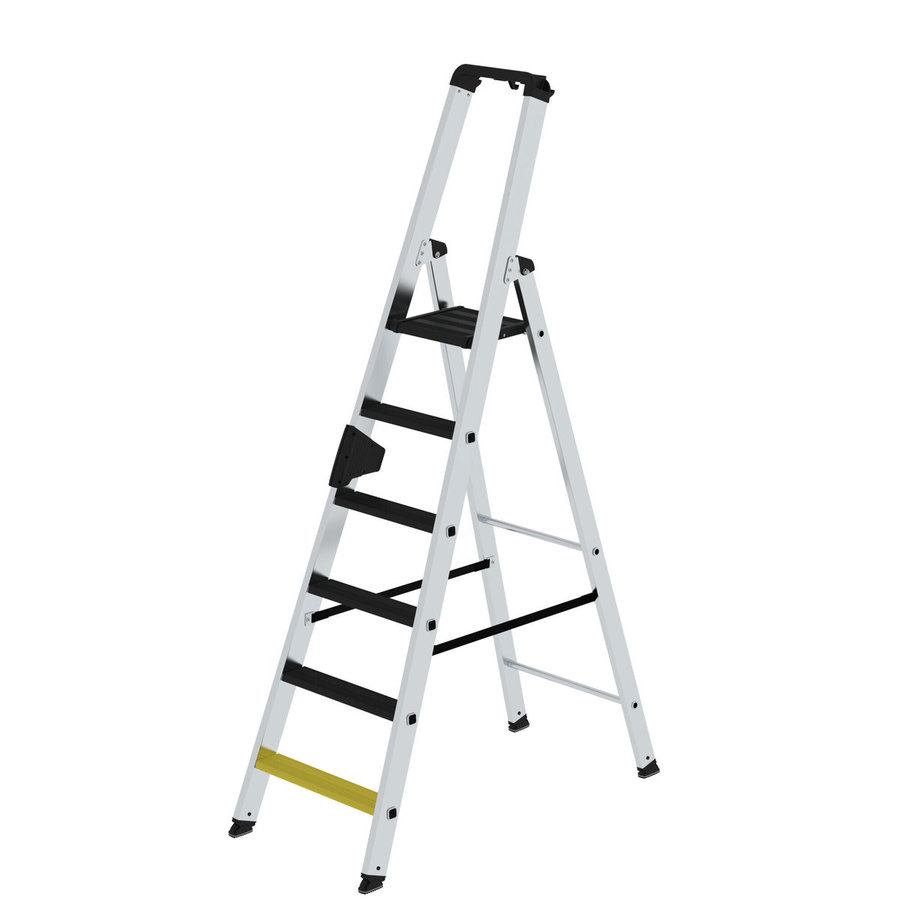 Günzburger Steigtechnik Stufen-Stehleiter 250 kg einseitig begehbar mit clip-step R13 6 Stufen