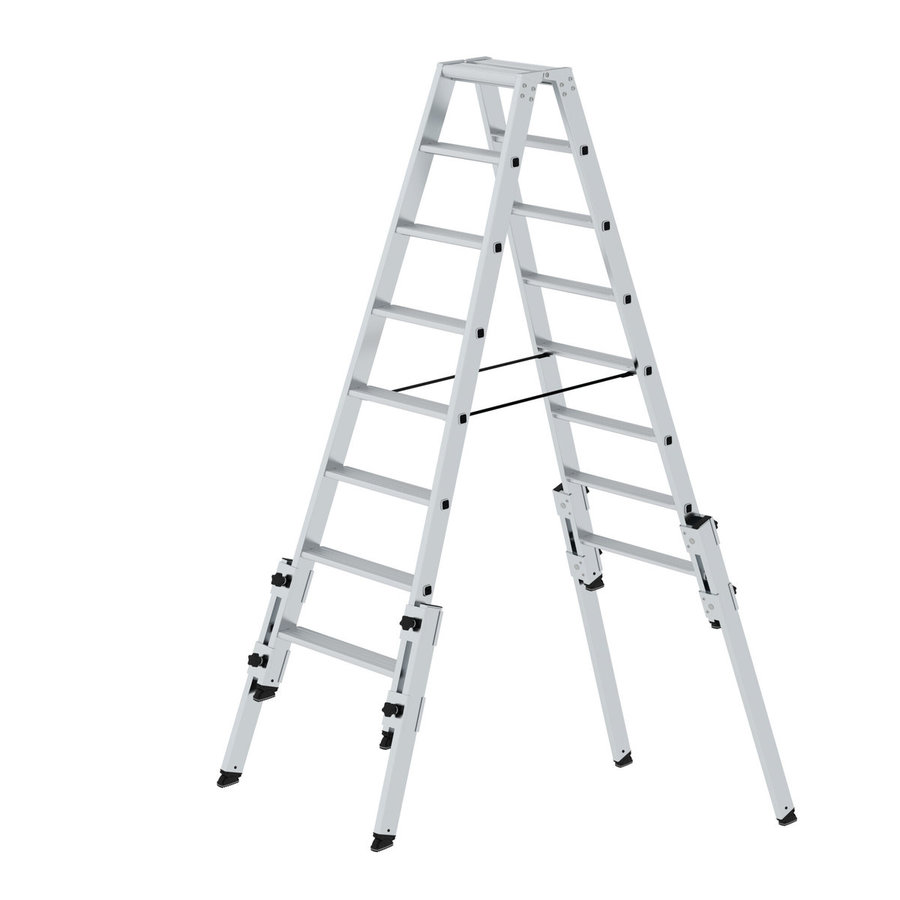 Günzburger Steigtechnik Stufen-Stehleiter treppengängig 2x8 Stufen