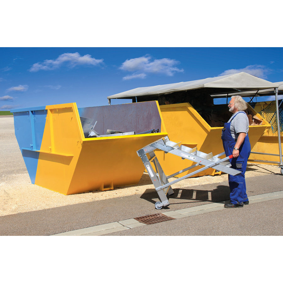 Günzburger Steigtechnik Arbeitspodest fahrbar, Stufenbreite 1000 mm, Aluminium geriffelt 4 Stufen