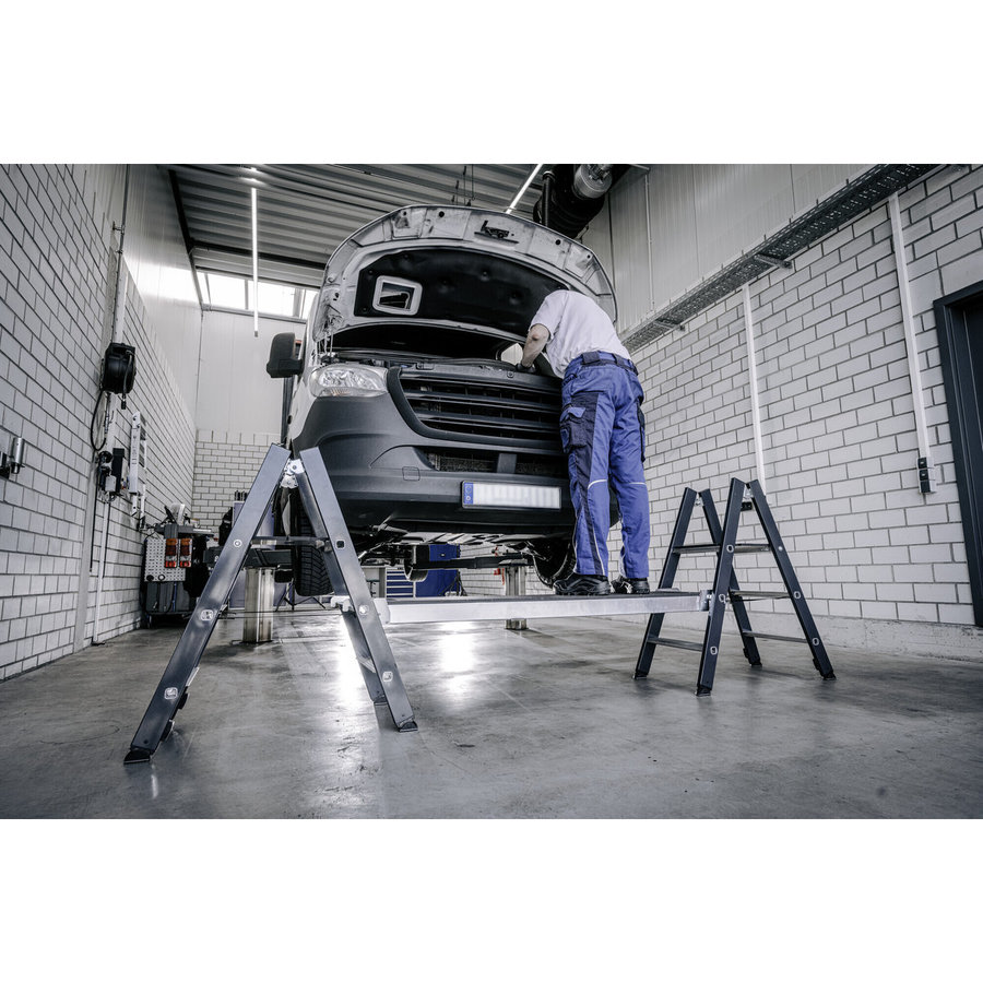 Günzburger Steigtechnik ML Klapptritt beidseitig begehbar RAL 7016 3 Stufen