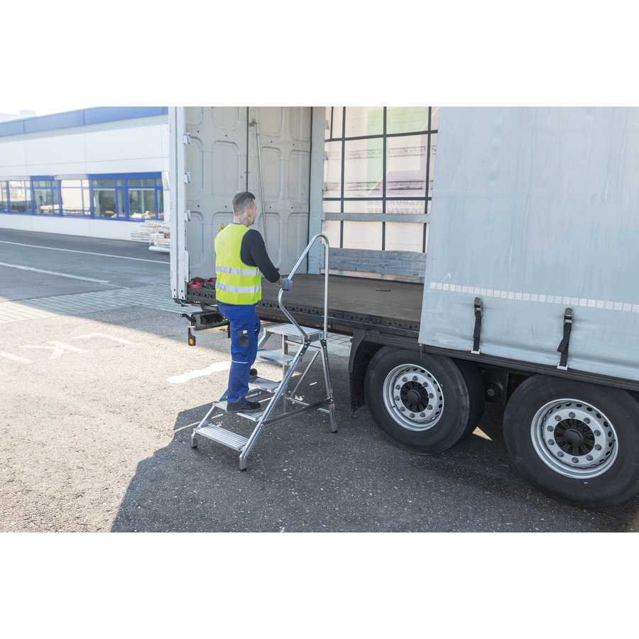 Günzburger Steigtechnik Montagetritt mit Handlauf 3 Stufen