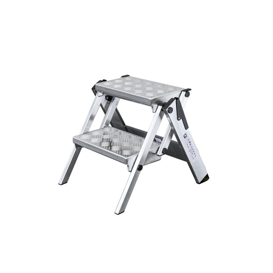 Günzburger Steigtechnik ML Kompakt-Tritt 2 Stufen Alu-Quintett-Design