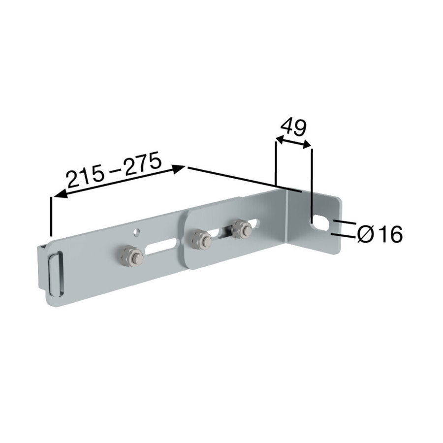 Günzburger Steigtechnik Wandhalter m. Klemmbügel, verstellbar 215-275mm, Stahl verzinkt