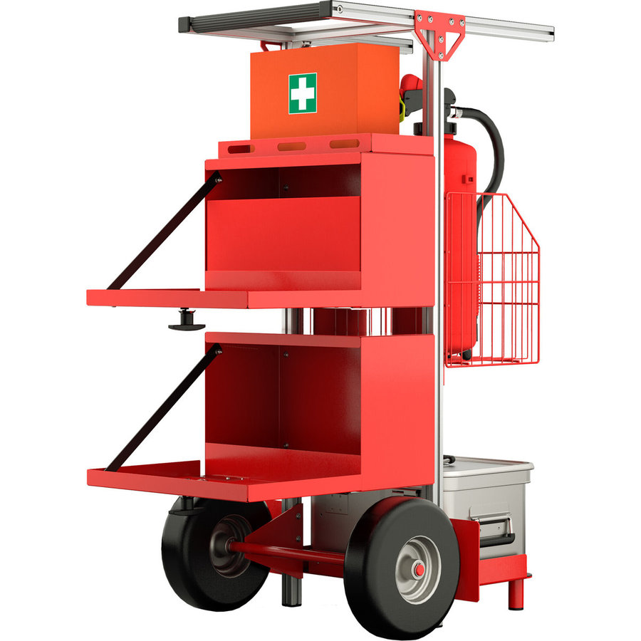 Günzburger Steigtechnik SafeCaddy® "Brandschutz" mit Beladung