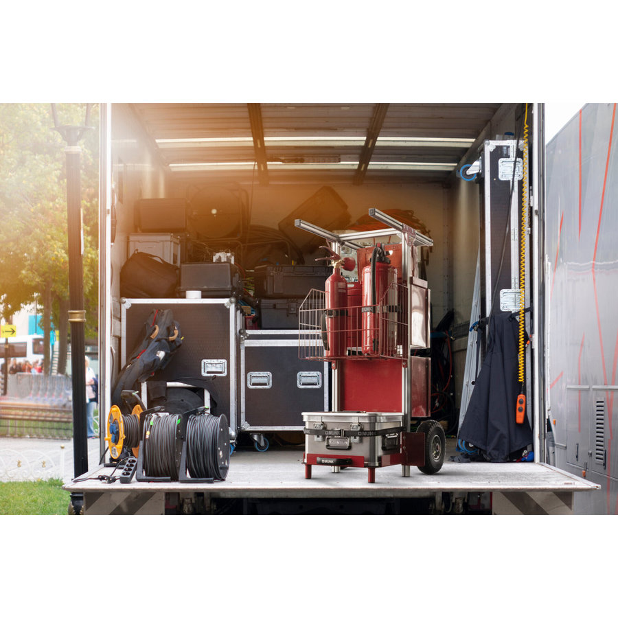 Günzburger Steigtechnik SafeCaddy® "Brandschutz" mit Beladung