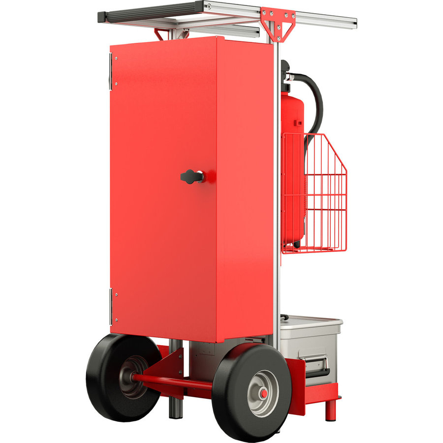 Günzburger Steigtechnik SafeCaddy® "Mobile Brandmeldeanlage" mit Beladung