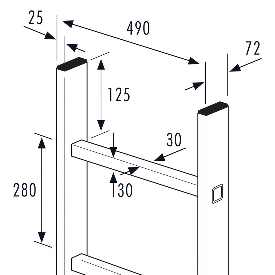 Hailo Professional Leitern-Außenbreite 490mm, Aluminium, natur  0,56 m | 2 Sprossen
