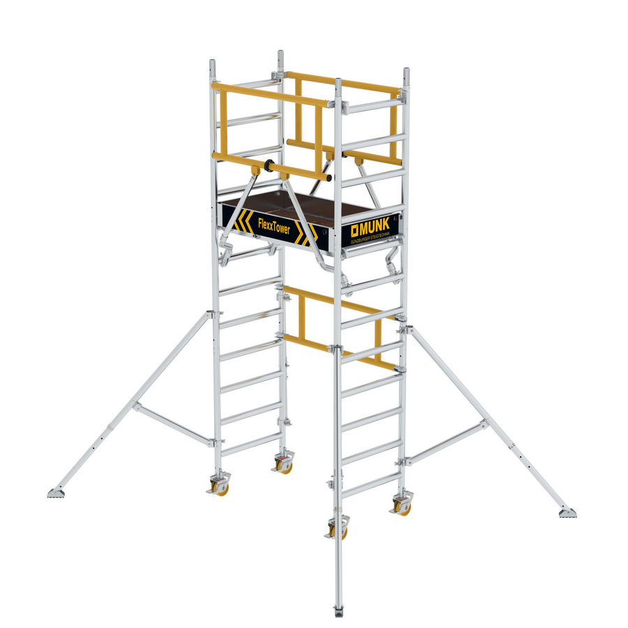 Günzburger Steigtechnik FlexxTower SG mit vorlaufendem Geländer Plattformhöhe 2,10 m