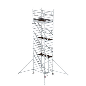 Günzburger Steigtechnik Rollgerüst 1,35 x 1,80 m mit Schrägaufstiegen & Ausleger