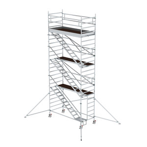 Günzburger Steigtechnik Rollgerüst 1,35 x 3,0 m mit Schrägaufstiegen & Ausleger