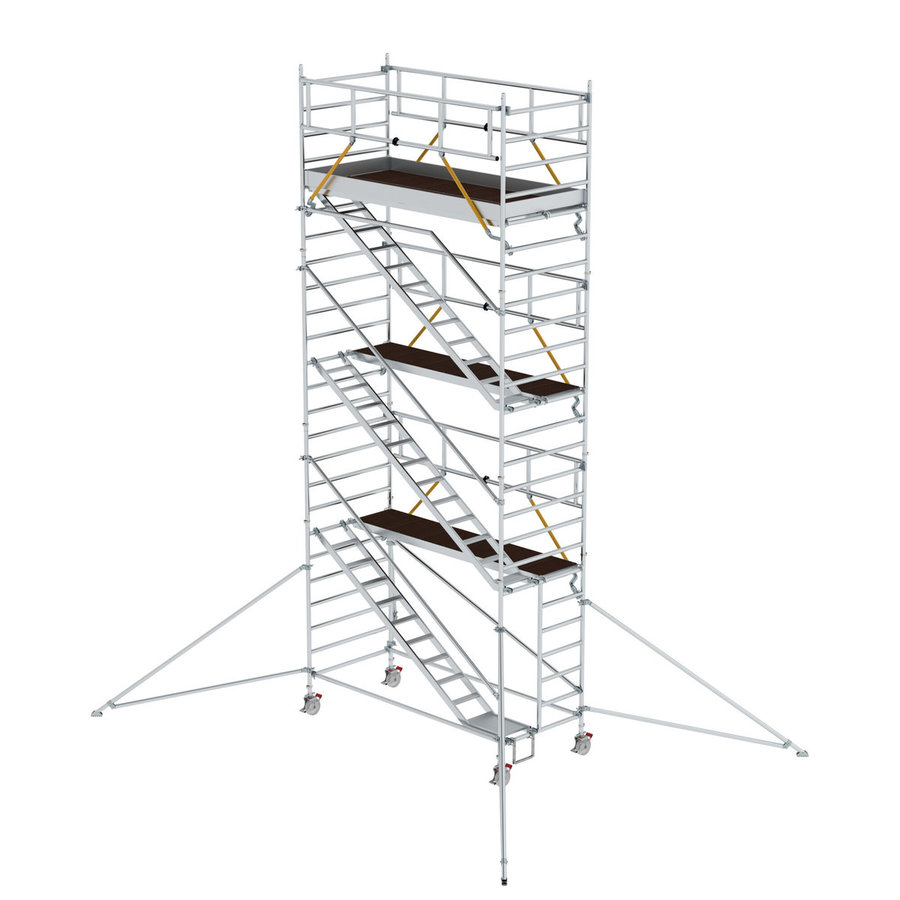 Günzburger Steigtechnik Rollgerüst SG 1,35 x 3,0 m mit Schrägaufstiegen & Ausleger Plattformhöhe 6,43 m