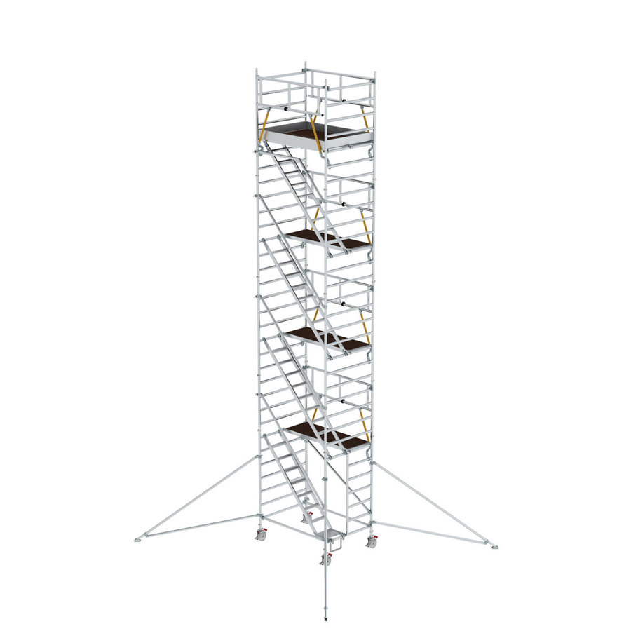 Günzburger Steigtechnik Rollgerüst SG 1,35 x 1,80 m mit Schrägaufstiegen & Ausleger Plattformhöhe 8,39 m
